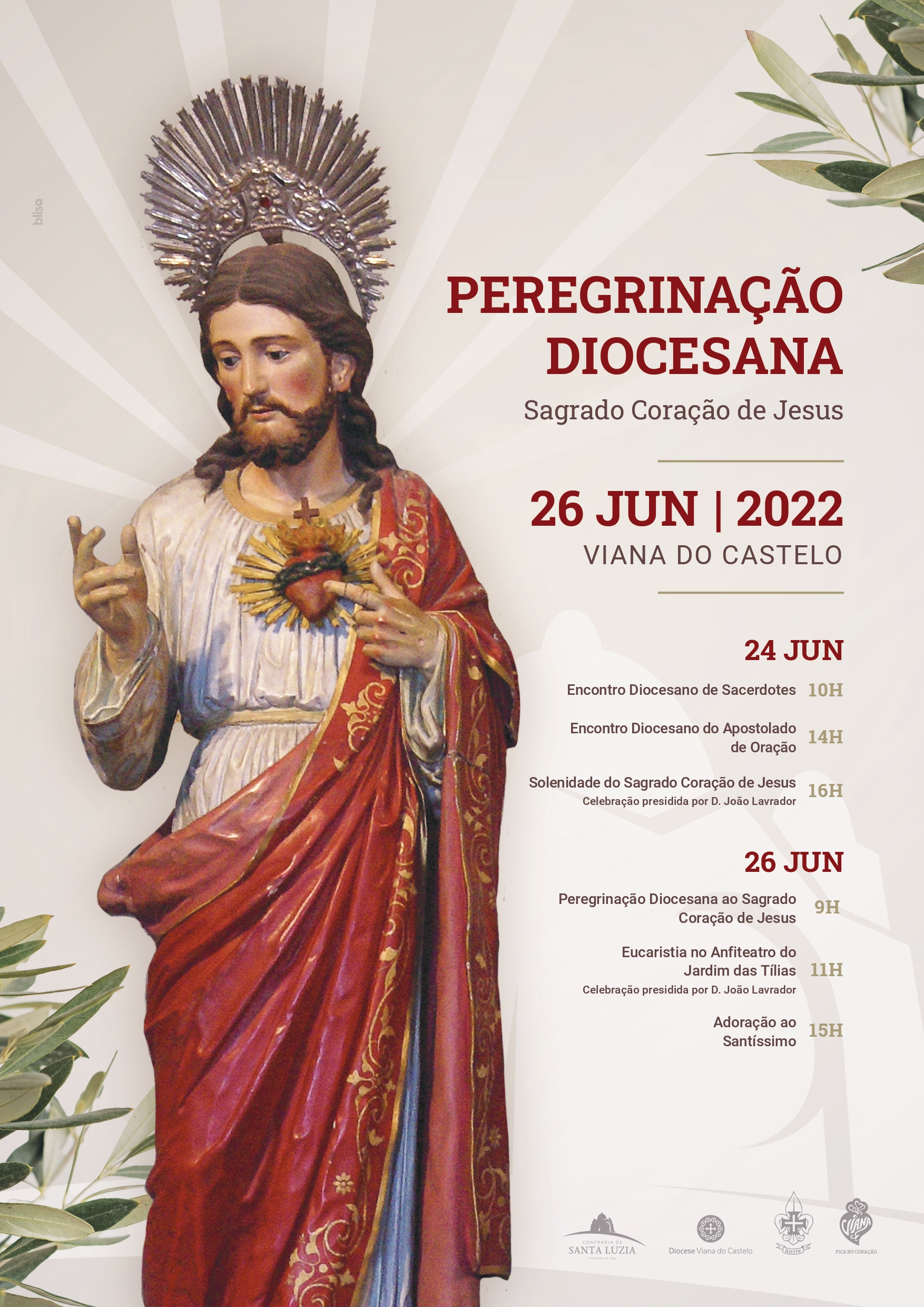 cartaz da Peregrinação Diocesana ao Sagrado Coração de Jesus
